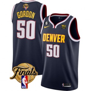 NBA Nuggets 50 Aaron Gordon Navy 2023 Finals With NO.6 Patch Nike Men Jersey