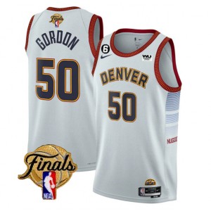 NBA Nuggets 50 Aaron Gordon White 2023 Finals With NO.6 Patch Nike Men Jersey
