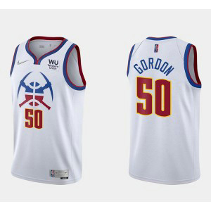 NBA Nuggets 50 Aaron Gordon White Earned Edition Nike Men Jersey