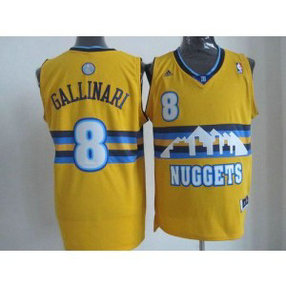NBA Nuggets 8 Danilo Gallinari Yellow Men Jersey