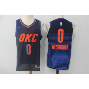 NBA Oklahoma City Thunder 0 Russell Westbrook Blue Nike Men Jersey