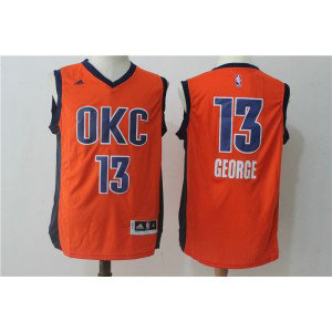 NBA Oklahoma City Thunder 13 Paul George Orange Stitched Men Jersey