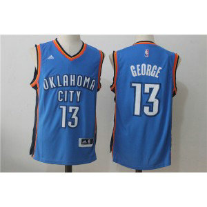 NBA Oklahoma City Thunder 13 Paul George Royal Blue Stitched Men Jersey
