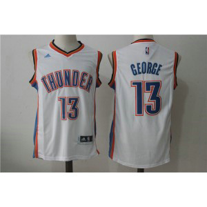 NBA Oklahoma City Thunder 13 Paul George White Stitched Men Jersey