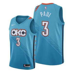NBA Oklahoma City Thunder 3 Chris Paul Blue City Edition Nike Men Jersey
