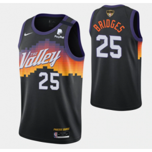 NBA PHOENIX SUNS 25 MIKAL BRIDGES BLACK JERSEY CITY Men Jersey