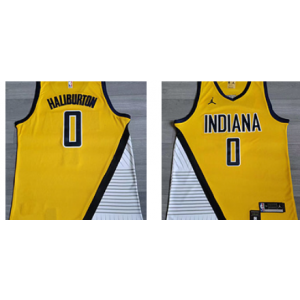 NBA Pacers 0 Haliburton Yellow Jordan Men Jersey