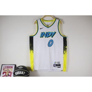 NBA Pacers 0 Tyrese Haliburton White Nike Men Jersey