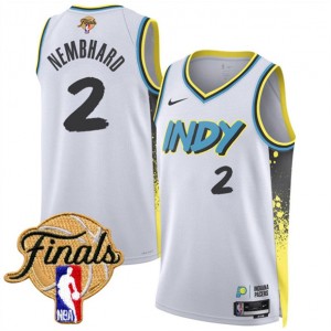 NBA Pacers 2 Andrew Nembhard White City 2025 Finals Nike Men Jersey