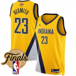 NBA Pacers 23 Aaron Nesmith Yellow 2025 Finals Statement Edition Nike Men Jersey