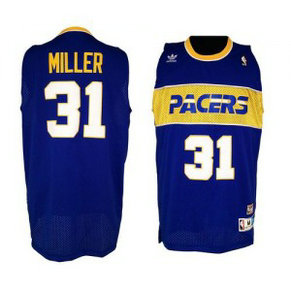 NBA Pacers 31 Reggie Miller Blue Mitchell and Ness Men Jersey