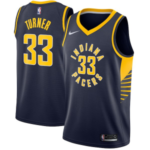 NBA Pacers 33 Myles Turner Navy Nike Men Jersey