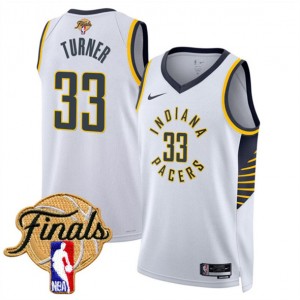 NBA Pacers 33 Myles Turner White 2025 Finals Association Edition Nike Men Jersey