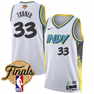 NBA Pacers 33 Myles Turner White City 2025 Finals Nike Men Jersey