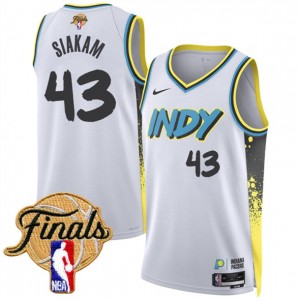 NBA Pacers 43 Pascal Siakam White City 2025 Finals Nike Men Jersey