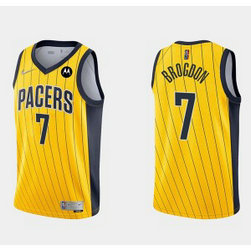NBA Pacers 7 Malcolm Brogdon Yellow Nike Men Jersey