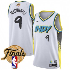 NBA Pacers 9 T.J. McConnell White City 2025 Finals Nike Men Jersey
