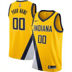 NBA Pacers Customized Yellow Nike Men Jersey