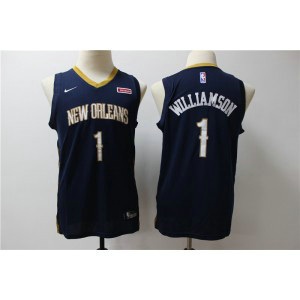 NBA Pelicans 1 Zion Williamson Navy Nike Swingman Youth Jersey