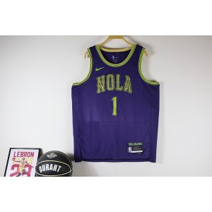 NBA Pelicans 1 Zion Williamson Purple 2024 City Nike Men Jersey