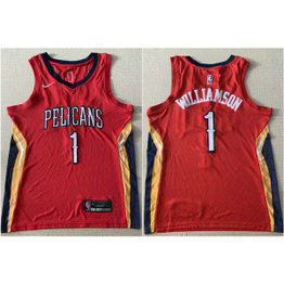 NBA Pelicans 1 Zion Williamson Red Nike Men Jersey 1
