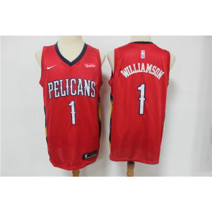 NBA Pelicans 1 Zion Williamson Red Nike Men Jersey