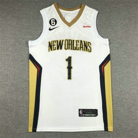 NBA Pelicans 1 Zion Williamson White 2022-23 City Edition Nike Men Jersey