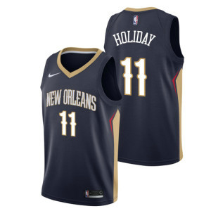 NBA Pelicans 11 Jrue Holiday Navy Nike Swingman Men Jersey