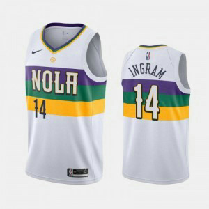 NBA Pelicans 14 Brandon Ingram White City Edition Nike Men Jersey