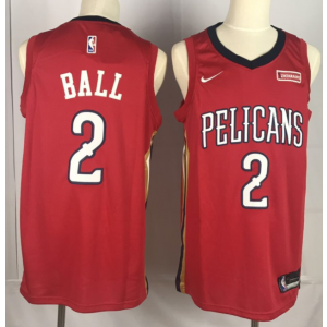 NBA Pelicans 2 Lonzo Ball Red Nike Men Jersey