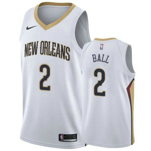 NBA Pelicans 2 Lonzo Ball White Nike Men Jersey