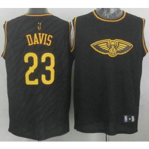 NBA Pelicans 23 Anthony Davis Black Precious Metals Men Jersey