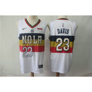 NBA Pelicans 23 Anthony Davis White Earned Edition Nike Men Jersey