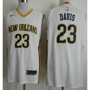 NBA Pelicans 23 Anthony Davis White Nike Men Jersey