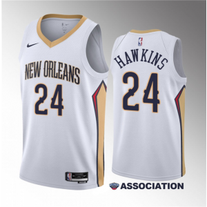NBA Pelicans 24 Jordan Hawkins White 2023 Draft Association Edition Nike Men Jersey