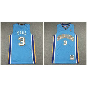 NBA Pelicans 3 Paul Blue Throwback Men Jersey