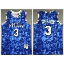 NBA Philadelphia 76ers 3 Allen Iverson Blue Classics Men Jersey