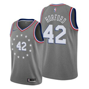 NBA Philadelphia 76ers 42 Al Horford Grey City Edition Nike Men Jersey