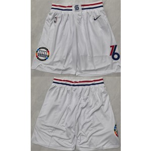 NBA Philadelphia 76ers White Shorts