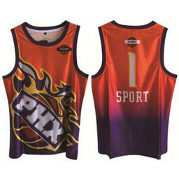 NBA Phoenix Suns 1 Devin Booker Purple Orange Print Basketball Men Jersey