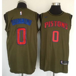 NBA Pistons 0 Andre Drummond Olive Nike Swingman Men Jersey