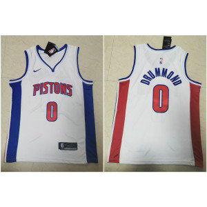 NBA Pistons 0 Andre Drummond White Nike Men Jersey