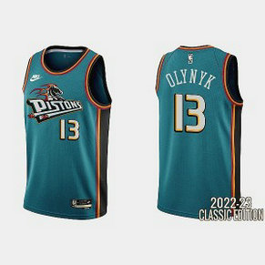 NBA Pistons 13 OLYNYK Blue 2022 New Nike Men Jersey