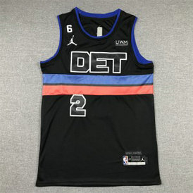 NBA Pistons 2 Cade Cunningham Black Jordan Men Jersey