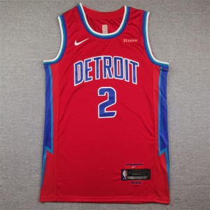 NBA Pistons 2 Cade Cunningham Red Nike Men Jersey