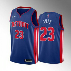 NBA Pistons 23 Jaden Ivey Blue 2022 Draft Basketball Nike Men Jersey