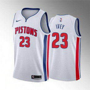 NBA Pistons 23 Jaden Ivey White 2022 Draft Basketball Nike Men Jersey