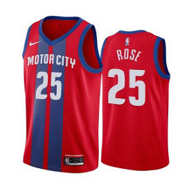 NBA Pistons 25 Derrick Rose Red City Edition Nike Men Jersey