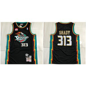 NBA Pistons 313 Slim Shad Black Men Jersey