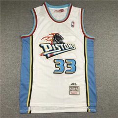 NBA Pistons 33 Grant Hill White Men Jersey